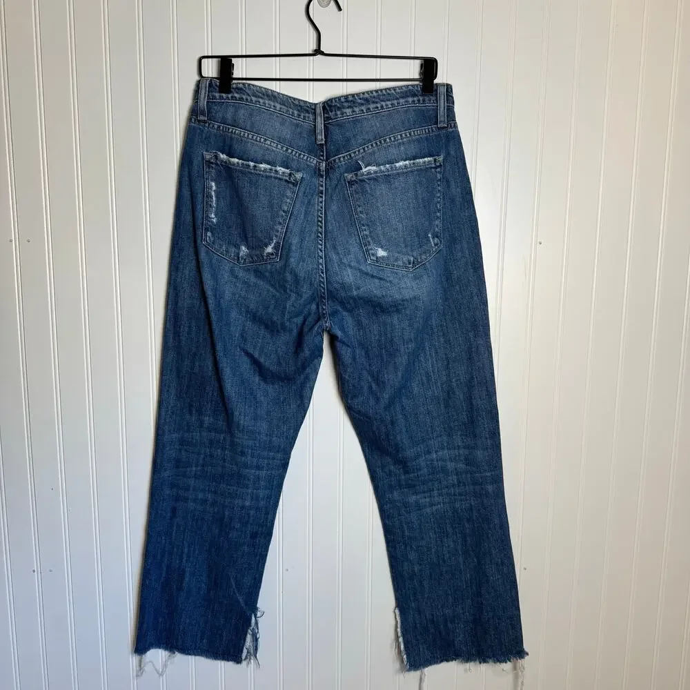 Flying Monkey Wide Leg High-Rise Button Fly Raw Hem Jeans Women’s Size 29